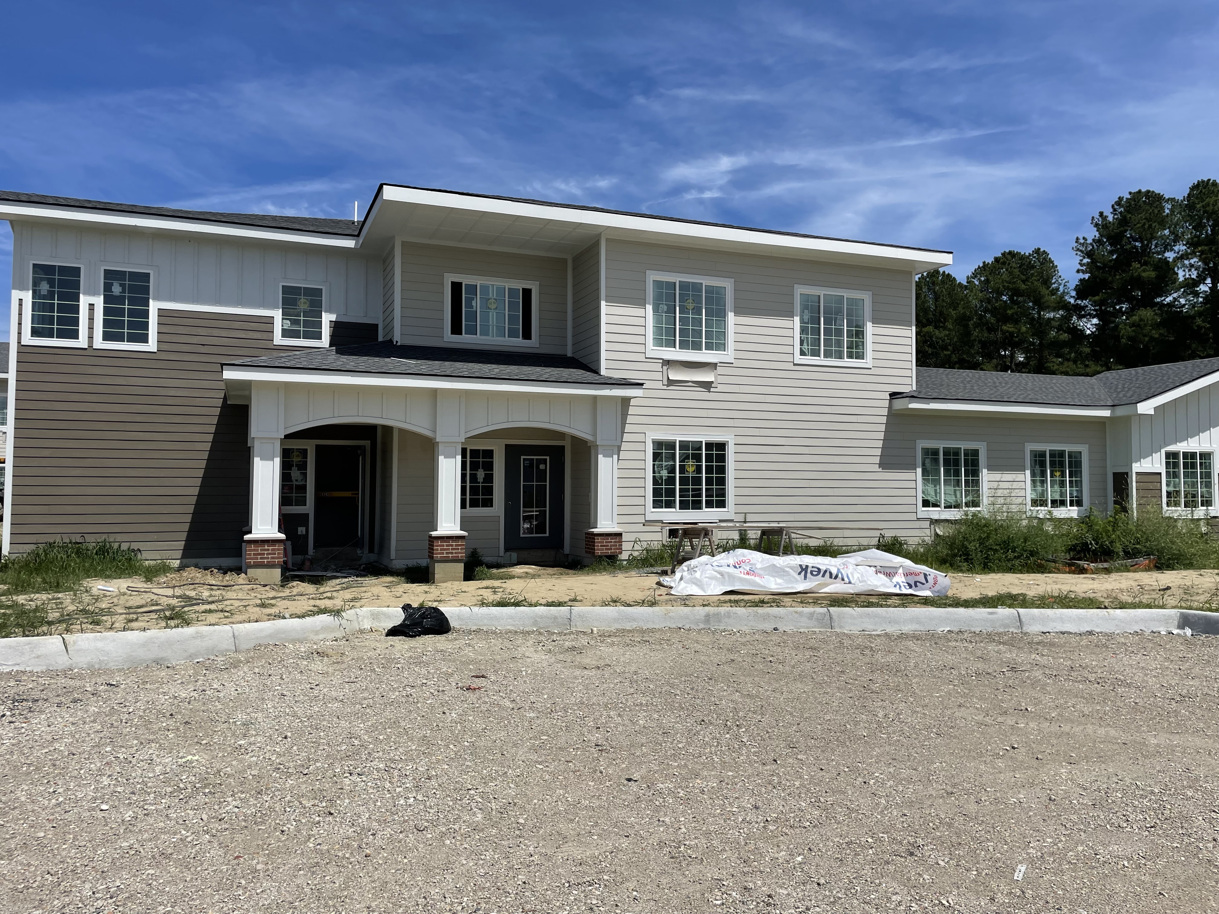 Senior living facility wing with mixed exterior materials